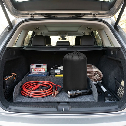 Emergency Sleeping Bag in a car trunk emergency kit